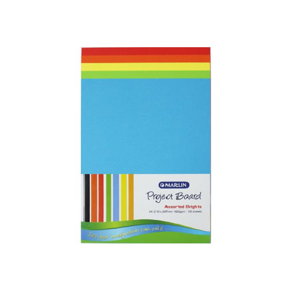 A4 160G BRIGHT ASSTD BOARD 100’S Easy Office