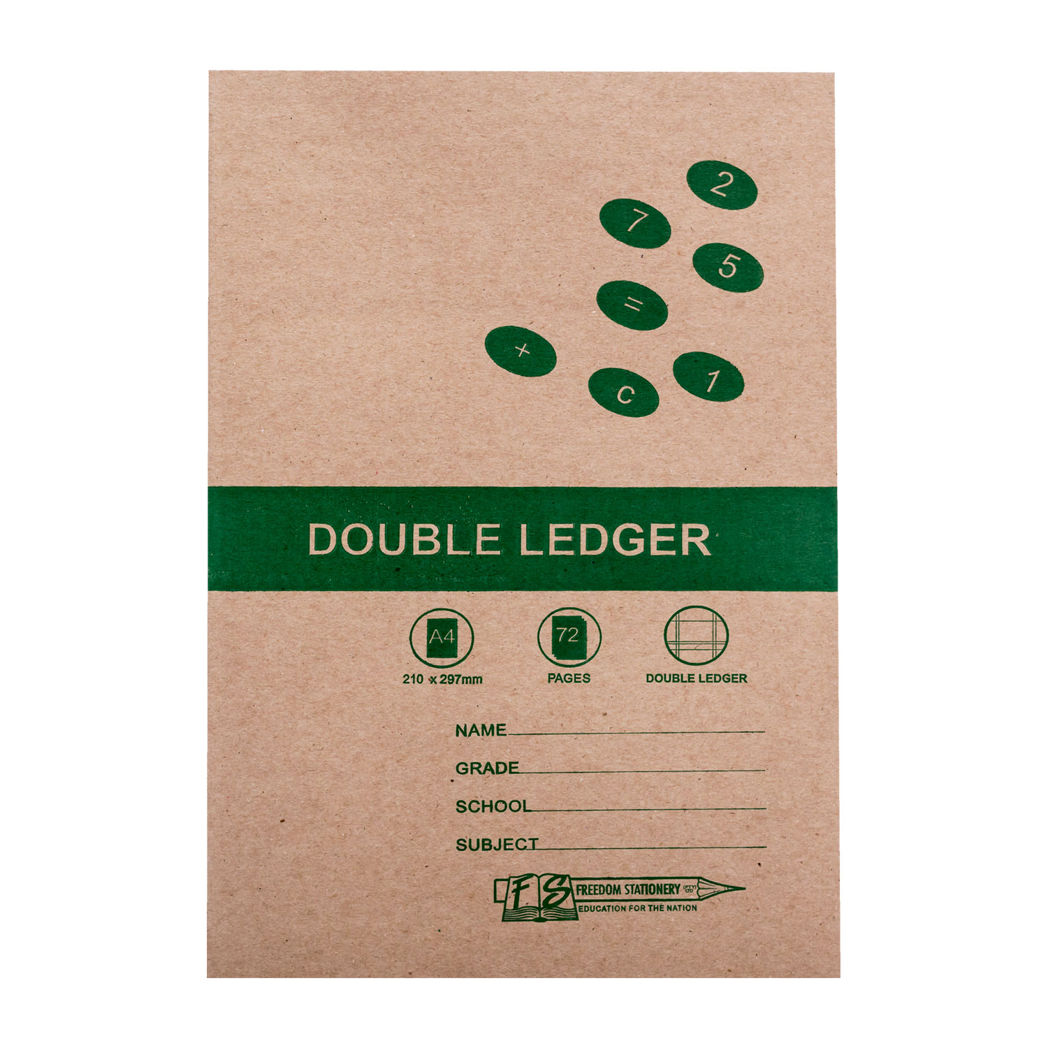 A4 DOUBLE LEDGER EXERCISE BOOK 72P Easy Office